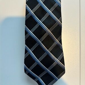 Michael Kors Black and Blue Plaid Tie